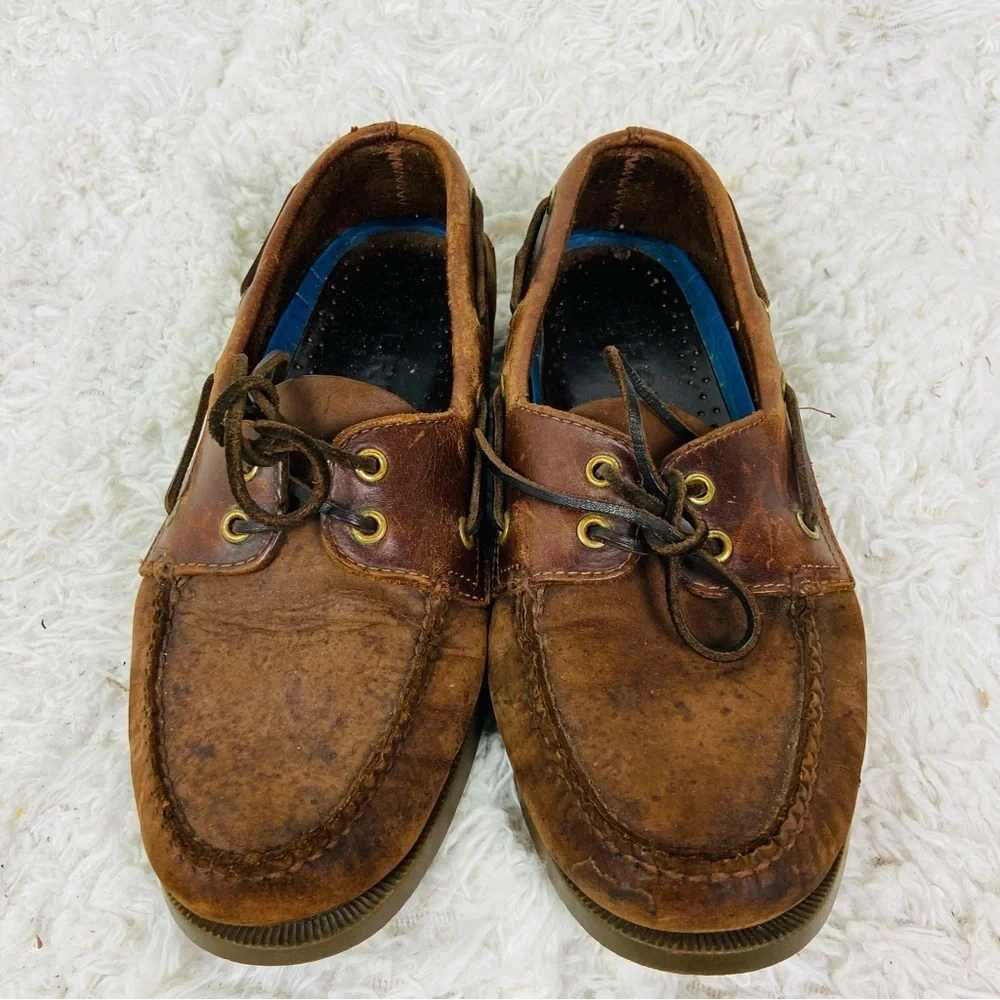 SPERRY Classic Brown Leather Boat Shoes size 9.5